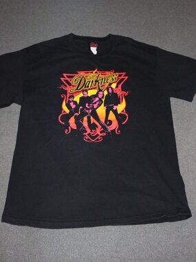 The Darkness T-shirt Mens Large Black Cinder Block Justin Dan Hawkins Rock Band